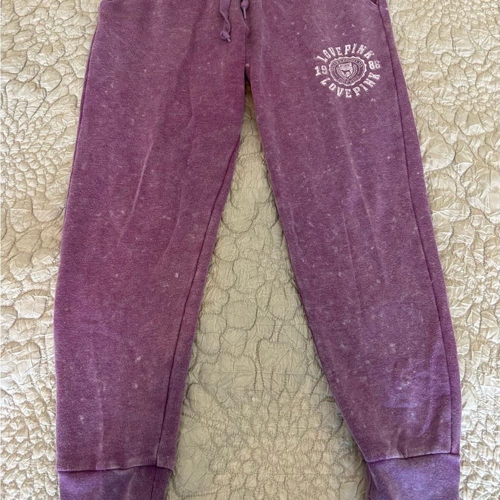 Purple Acid Washed Jogger Pants